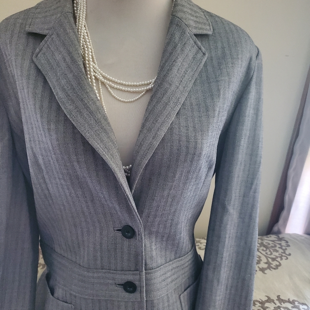 Herringbone Blazer Suit Jacket Size 14 - Picture 6 of 8